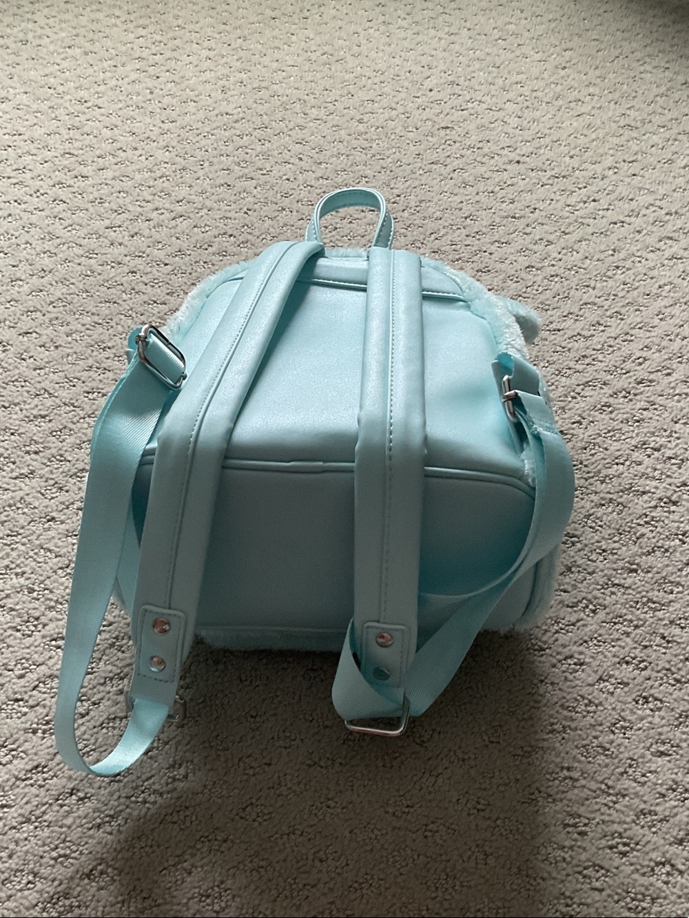Loungefly Mint Plush Bear-Ear Kids Mini Backpack with Bow - Picture 4 of 8